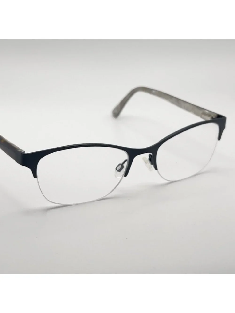 Kirkland Signature Pepper Eyeglass Frames Semi Rimless Cat Eye Black 52-18-135